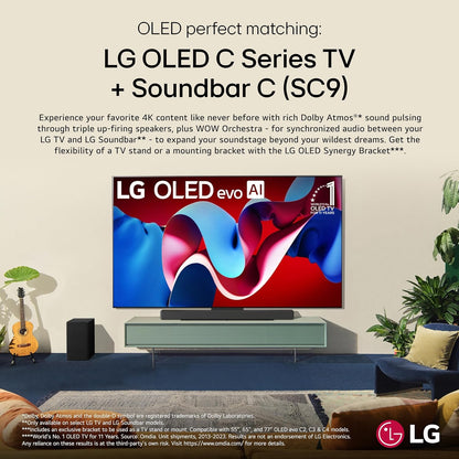 LG OLED42C4PUA 42-Inch 4K OLED TV with SC9S Soundbar