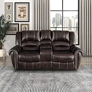 Lexicon 194840172031 Jacaranda Brown Glider Reclining Loveseat
