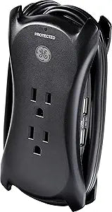 GE 14618 3-Outlet Surge Protector with USB — main product image