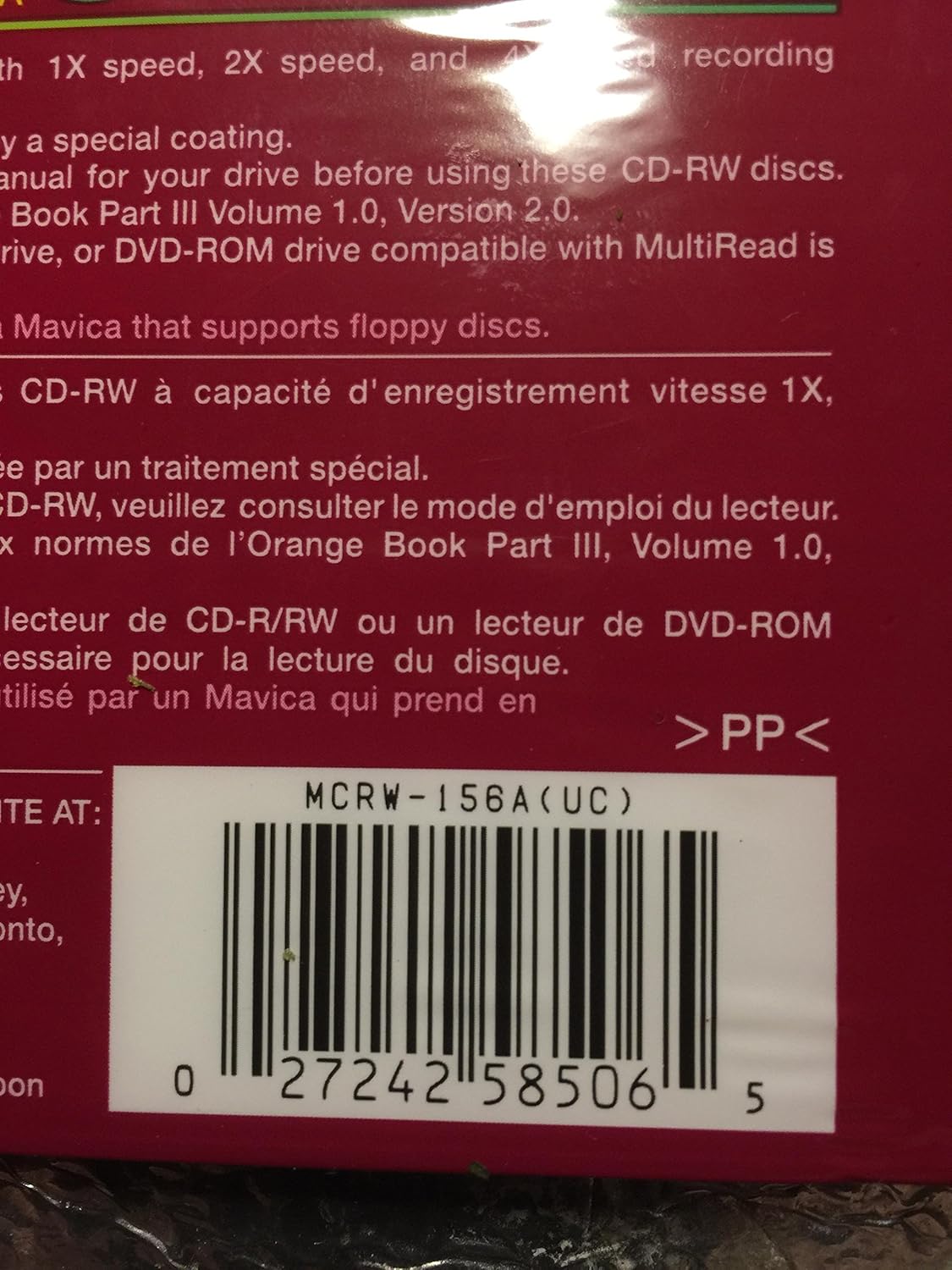 Sony MCRW156A Dragon Media CD-RW Disc 3-inch