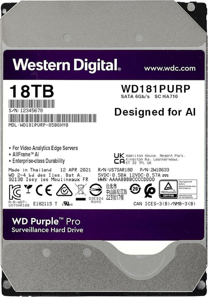 Western Digital WD181PURP 18TB Purple Pro Surveillance HDD
