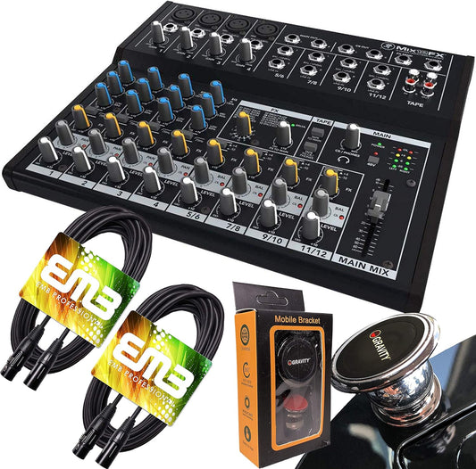 Mackie MIX12FX+XLR(2)+M 12-Channel Mixer Bundle