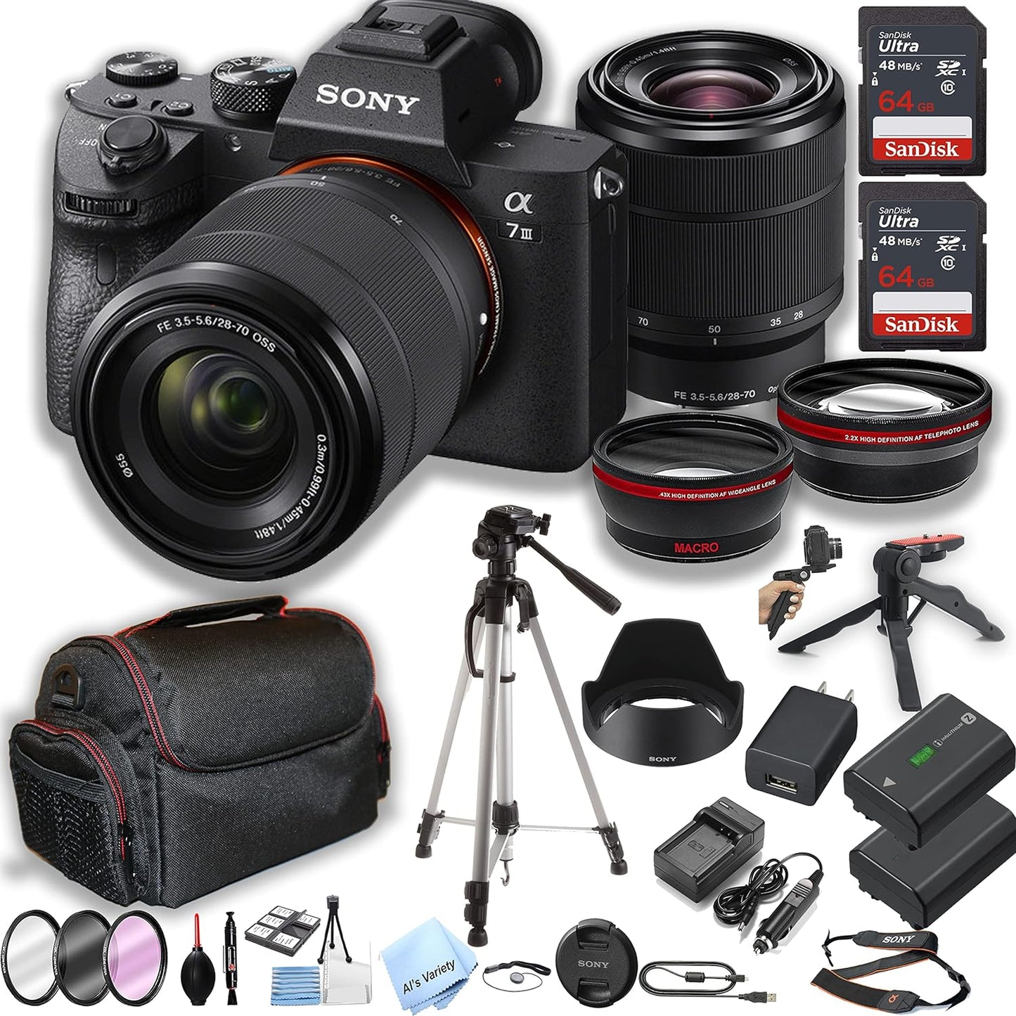 Sony a7 III Mirrorless Camera 28-70mm Bundle Renewed