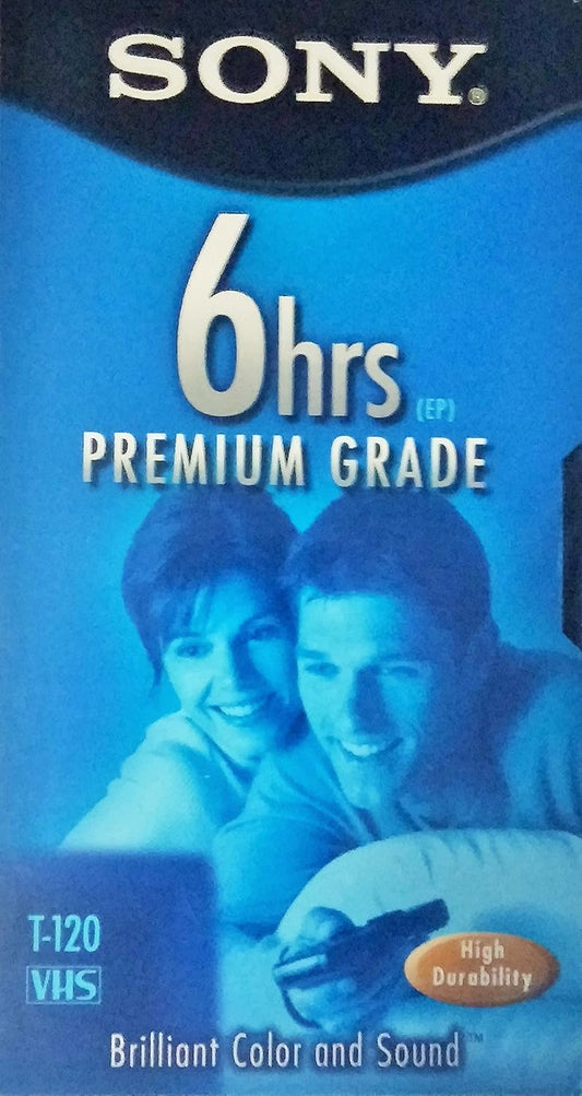 Sony Premium Grade VHS Tapes T-120 6-Pack