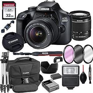 Canon 4000D EOS 18-55mm DSLR Camera Bundle
