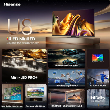 Hisense 75U8N 75-Inch ULED 4K Smart TV: Mini-LED Pro