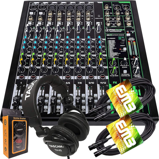 Mackie PROFX12V3 Audio Mixer with Headphone and XLR Cables