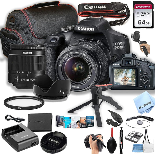 Canon EOS 2000D Rebel T7 DSLR 18-55mm Bundle