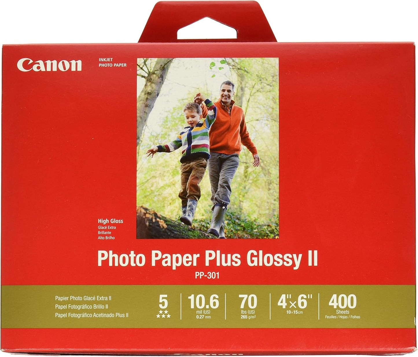 Canon 1432C007 Photo Paper Plus Glossy II 4x6 400 Sheets