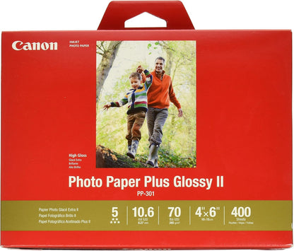 Canon 1432C007 Photo Paper Plus Glossy II 4x6 400 Sheets