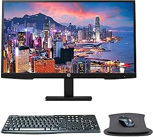 HP P27h G4 27" FHD Monitor Keyboard Mouse Bundle