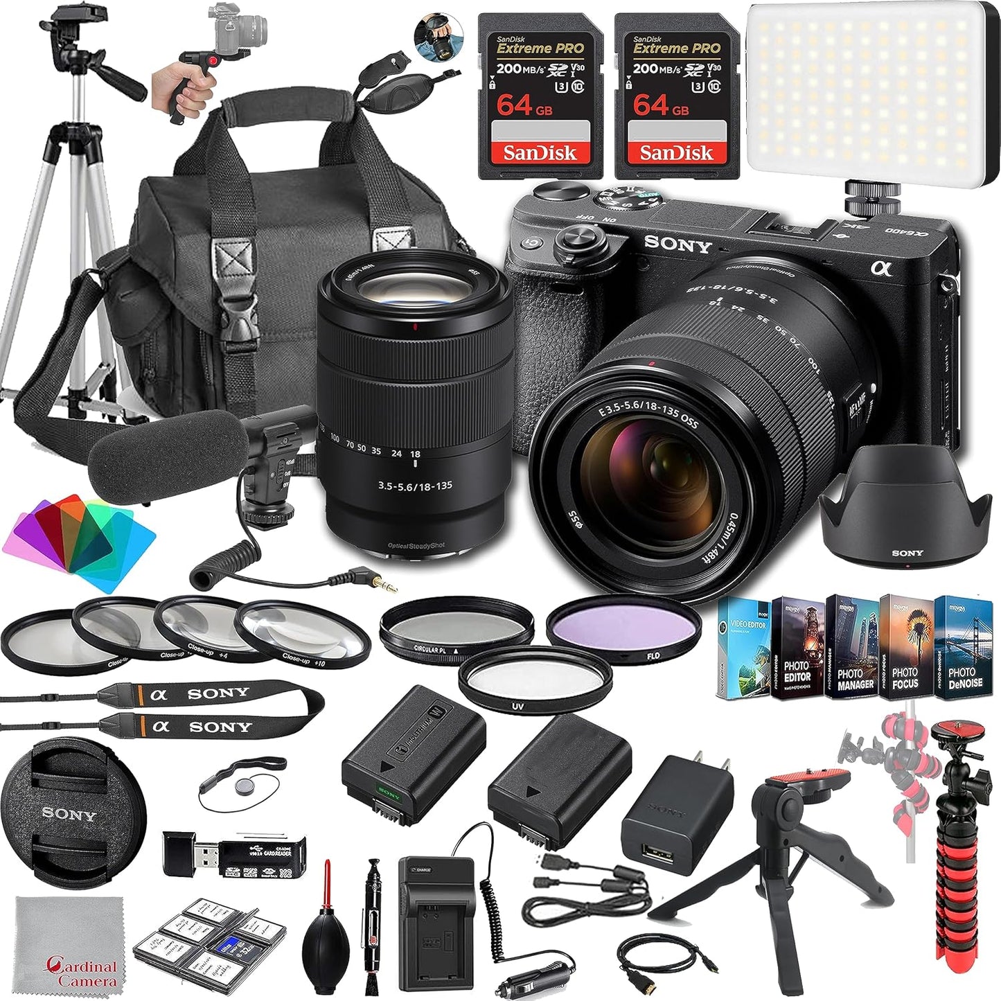 Sony a6400 Mirrorless Camera 18-135mm Lens Deluxe Bundle