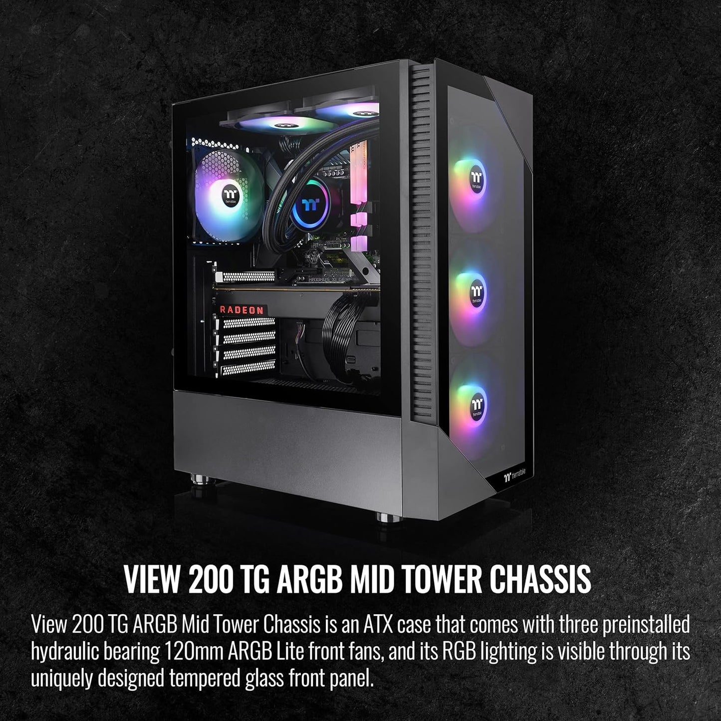 Thermaltake CA-1X3-00M1WN-00 View 200 TG ARGB Mid-Tower Case