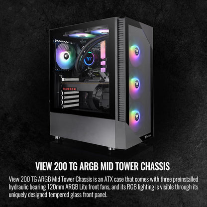 Thermaltake CA-1X3-00M1WN-00 View 200 TG ARGB Mid-Tower Case