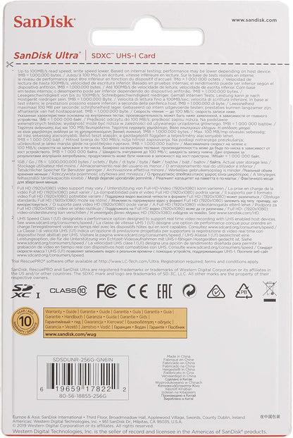SanDisk 256GB Ultra SDXC UHS-I Memory Card
