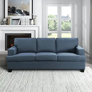 Lexicon Elein Blue Living Room Sofa Textured Fabric