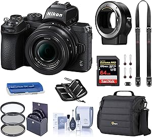Nikon Z50 Mirrorless Camera 16-50mm VR Lens Bundle