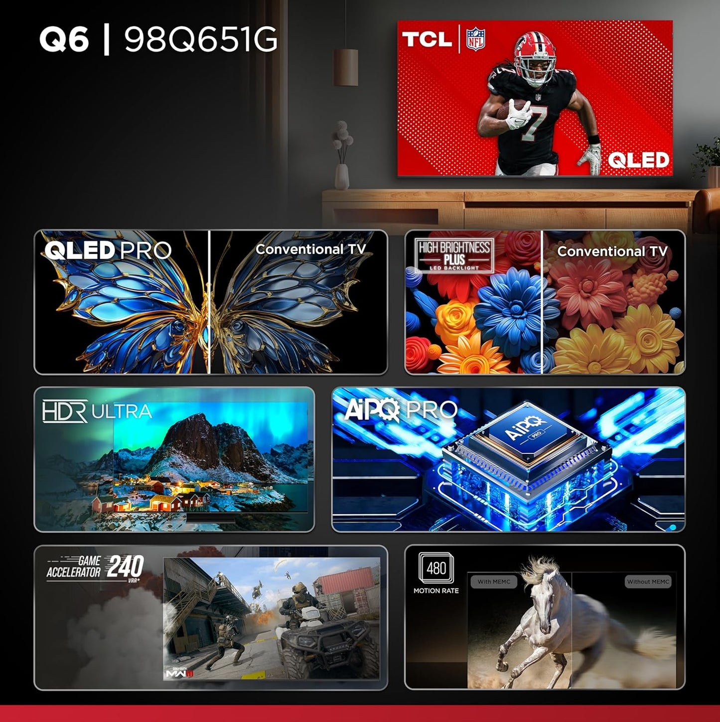 TCL 98Q651G 98-Inch QLED 4K UHD Smart Google TV