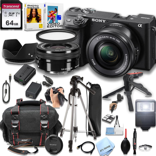 Sony alpha-a6400 Renewed Mirrorless Camera 16-50mm Lens Bundle