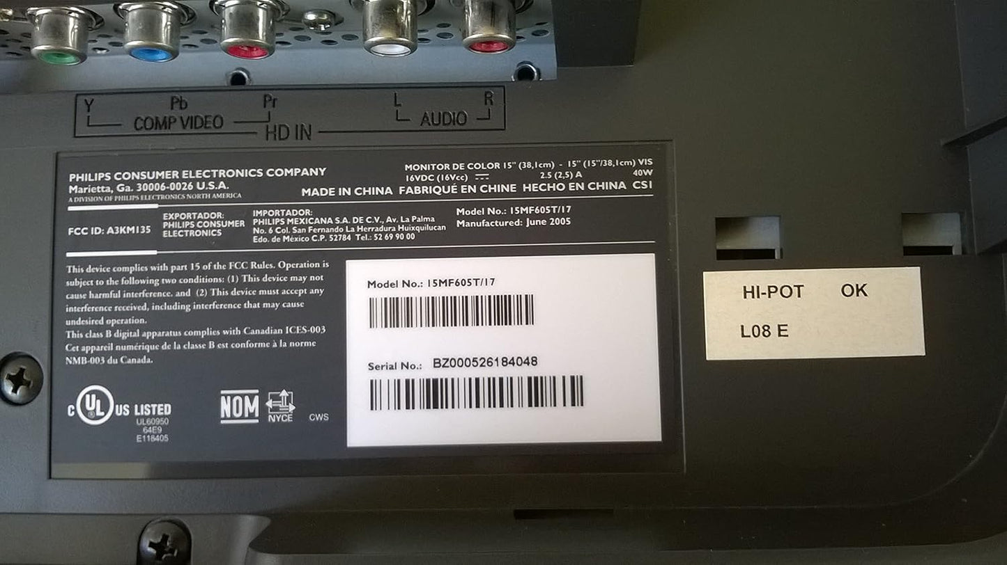 Magnavox 15" LCD HDTV Monitor Analog Tuner