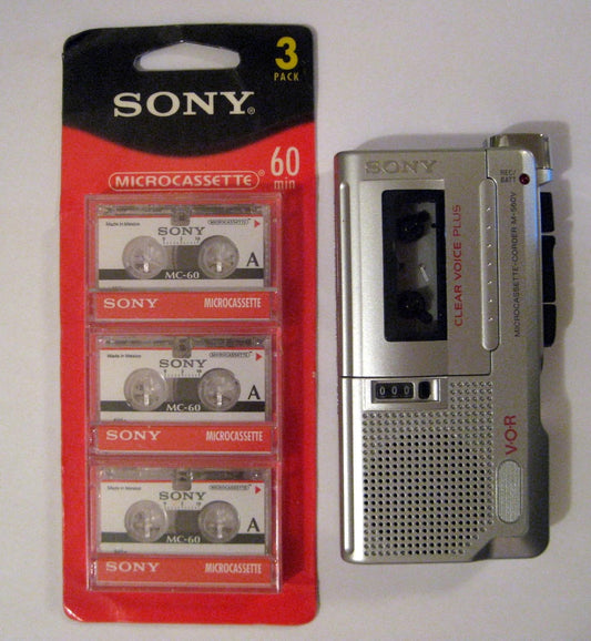 Sony OMEL-EZ M-560v Microcassette Recorder Bundle
