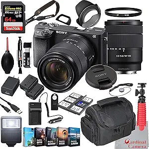 Sony ILCE-6400M/B Alpha a6400 Mirrorless Camera 18-135mm Lens Bundle