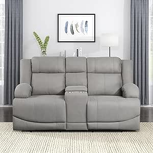 Lexicon 194840178873 Landwood Gray Power Reclining Loveseat