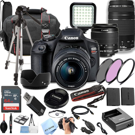 Canon 1300D EOS Rebel T7 DSLR Camera 2 Lens Kit Renewed