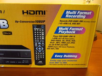 JVC DRMV79B 1080p Upconverting DVD Recorder VCR Combo