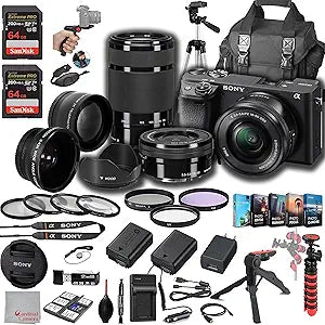 Sony a6400 Mirrorless Camera 16-50mm 55-210mm Lens Bundle