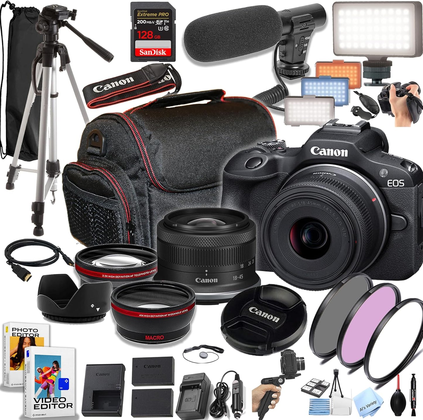 Canon EOS R100 Mirrorless Camera 18-45mm Lens Kit (Renewed)