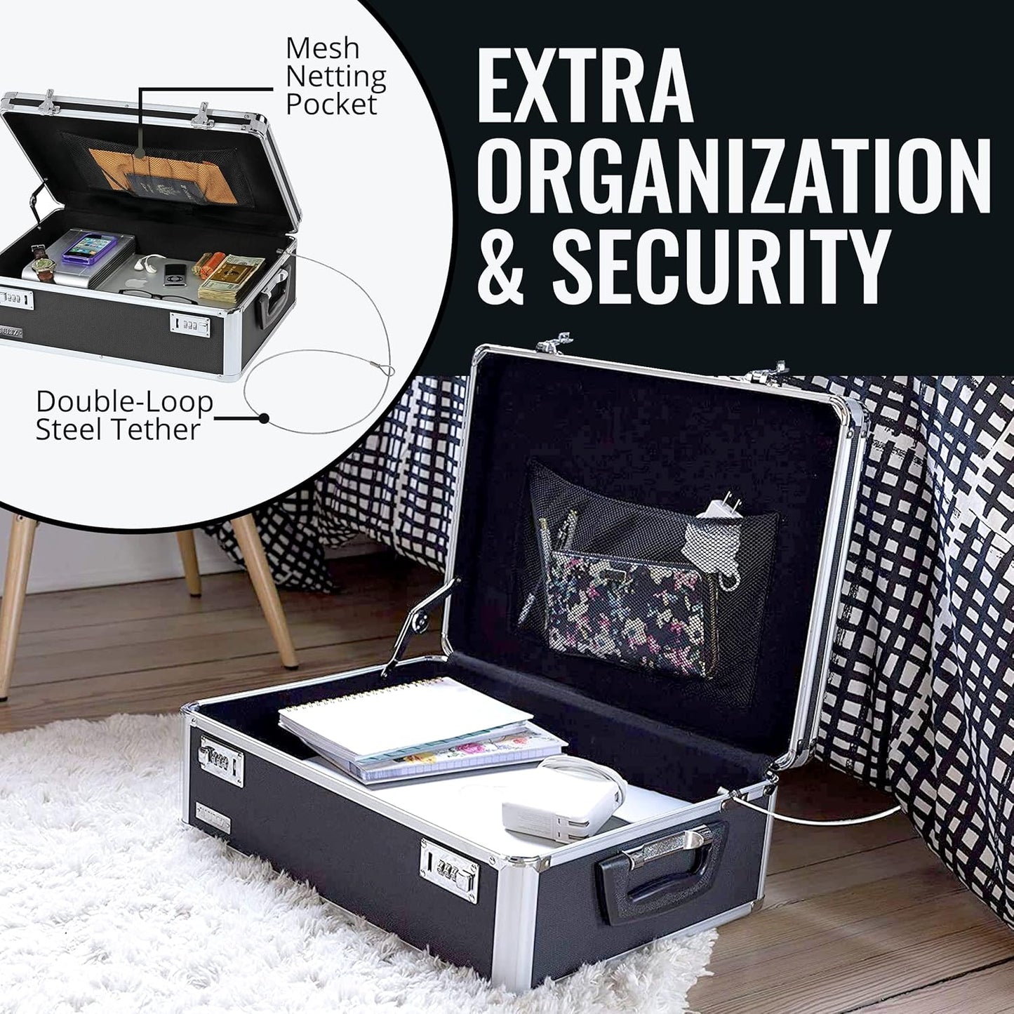 Vaultz VZ00323 Combination Lock Box for Laptop Cash and Medicine