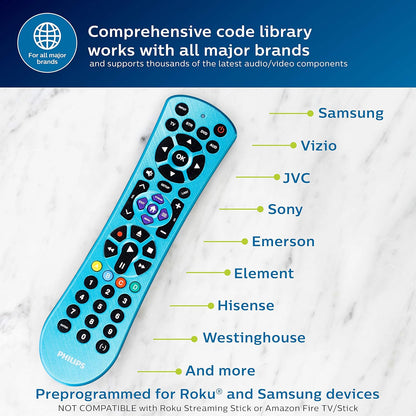 Philips SRP9263C/27 Universal TV Remote - Blue