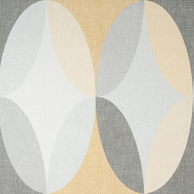 Crown M1641 Kirby Mustard Oval Geo Wallpaper