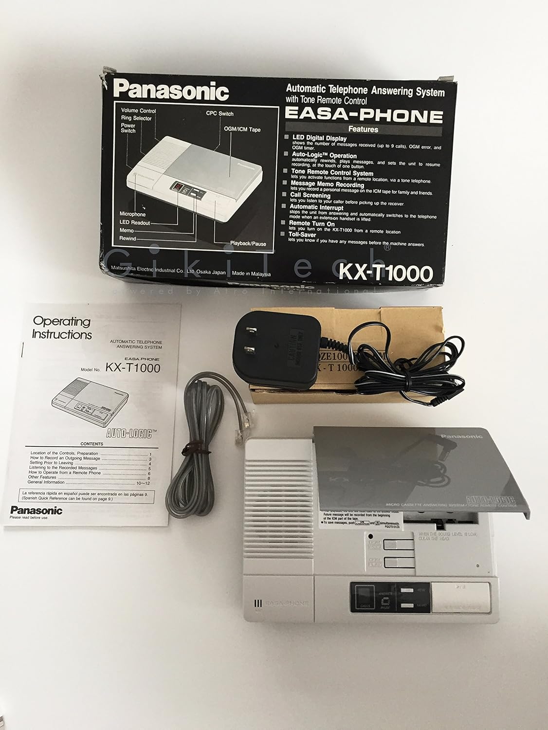 Panasonic KX-T1000 Easa-Phone Cassette Answering Machine