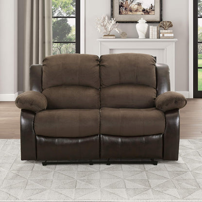 Lexicon 194840172147 Faux Leather Reclining Loveseat Sofa Brown