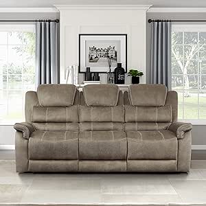 Lexicon 194840172482 Saffold Power Reclining Sofa Brown — main product image