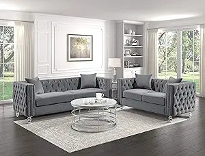 Lexicon Spencer 2-Piece Gray Living Room Set