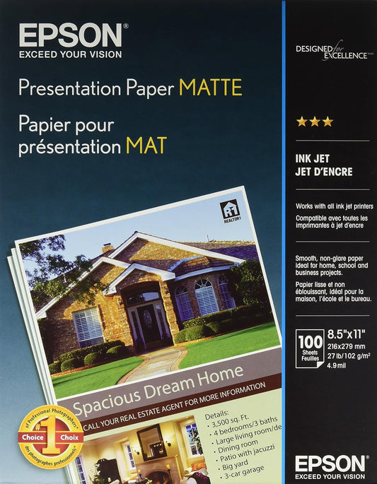 Epson S041062 Presentation Paper Matte 8.5x11 (100)