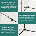 K&M 21080-500-55 Tripod Mic Stand Telescoping Boom German Made