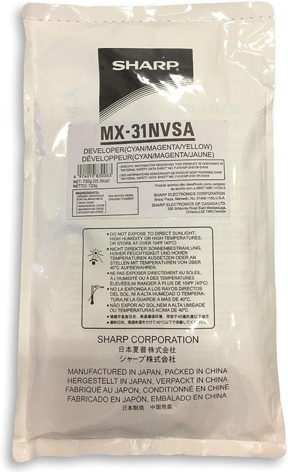 Sharp MX-31NVSA Tri-Color Developer CMY OEM Kit