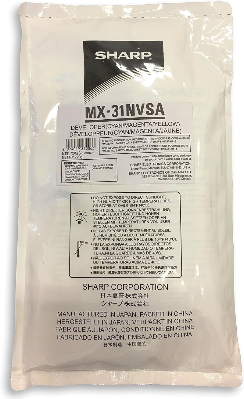 Sharp MX-31NVSA Tri-Color Developer CMY OEM Kit — main product image