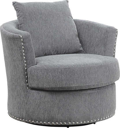 Lexicon S189468DG-1 Gray Chenille Swivel Accent Chair