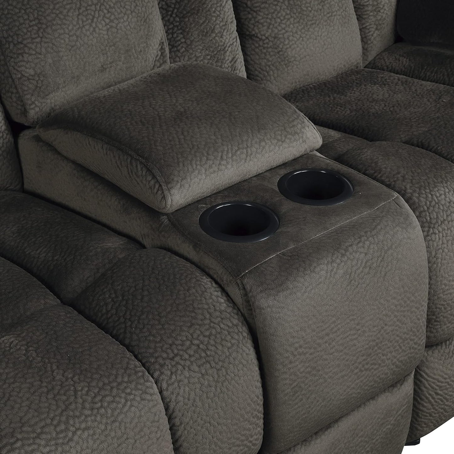 Lexicon 194840134480 Chocolate Reclining Loveseat Console