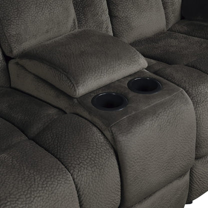 Lexicon 194840134480 Chocolate Reclining Loveseat Console