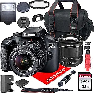 Canon EOS 4000D DSLR Camera - 18-55mm Lens + 32GB Bundle