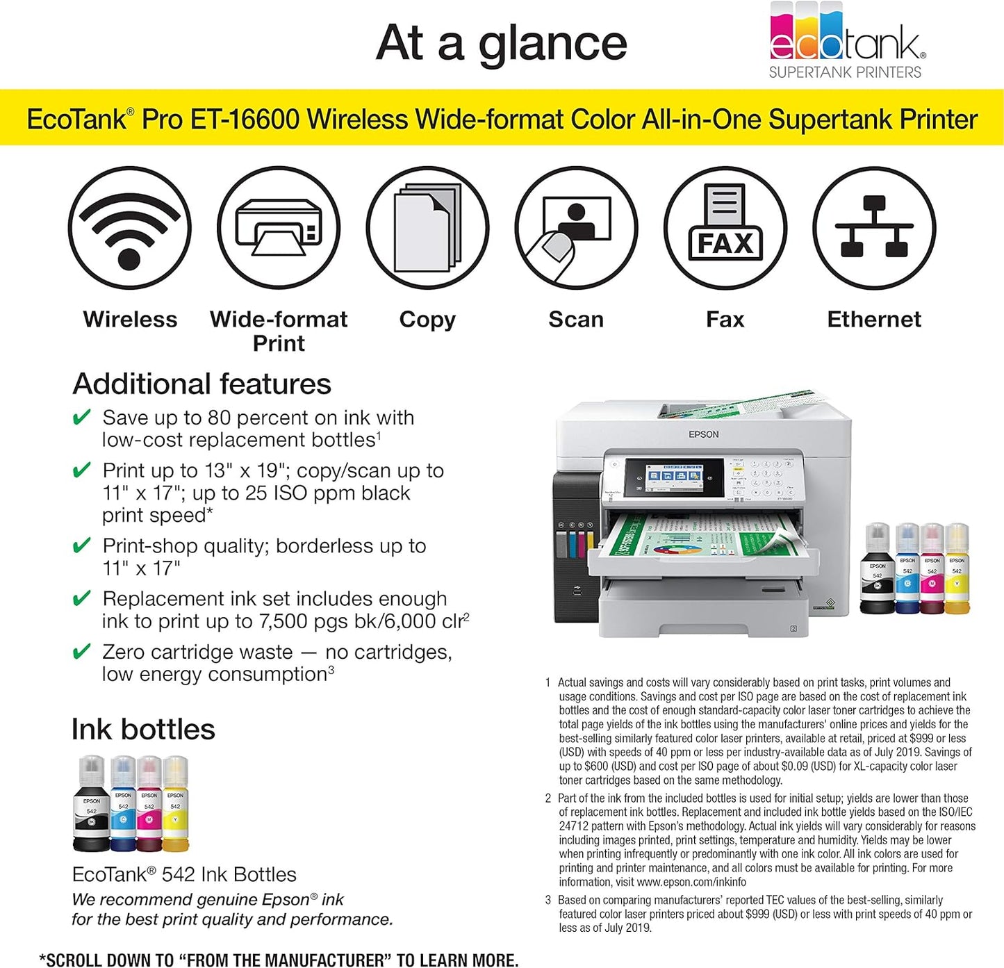 Epson ET-16600 EcoTank Pro Wireless All-in-One Printer (Renewed)