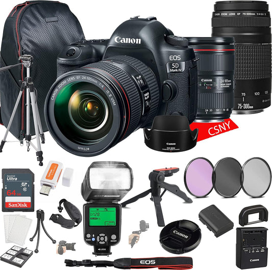 Canon 5D Mark IV DSLR Camera 24-105mm Lens Bundle Renewed