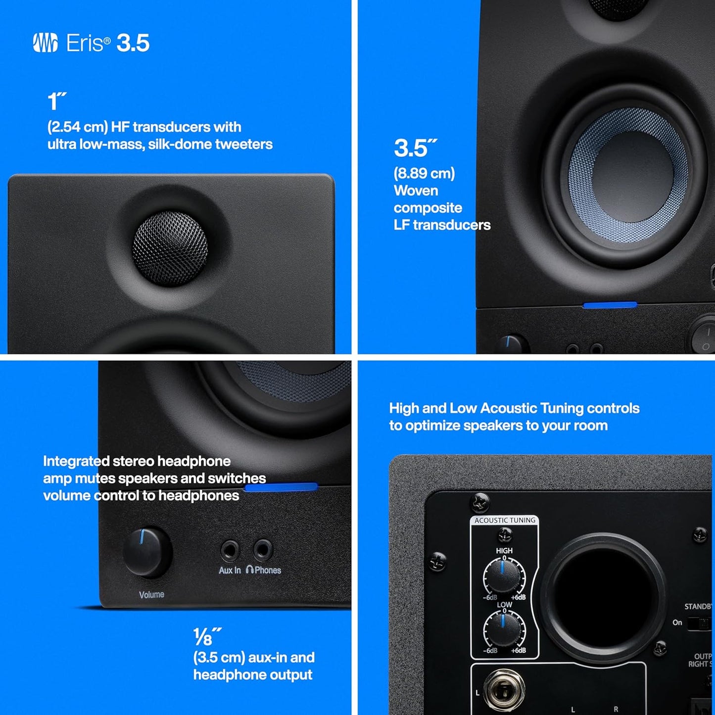 PreSonus Eris 3.5 Studio Monitor Speakers Pair