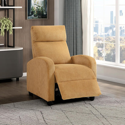 Lexicon 194840287162 Yellow Corduroy Pushback Recliner